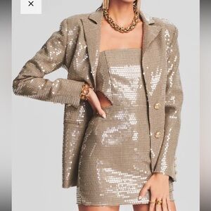Retrofête HADLEY SEQUIN BLAZER Only Multi Brown Retrofete Sz L SOLD OUT